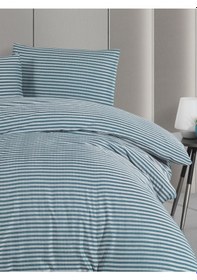 Resim Tek Kişilik Nevresim Seti - Yeşil Saten Çarşafsız Yeşil 