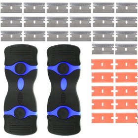 Resim Hallow Mavi Tıraş Bıçağı Kazıyıcı, 2 Paket Çift Kenarlı Tıraş Makinesi 