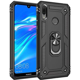 Resim Microsonic Huawei Y7 2019 Kılıf Military Ring Holder Siyah 