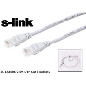 Resim S-link SL-CAT606 cat6 0.60mt Gri Utp Patch Kablo 