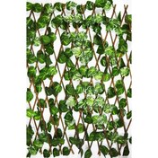 Resim Yapay Sarmaşık Çit 60x280 Cm, Bahçe Balkon Çiti Ahşap Akordiyon Çit 