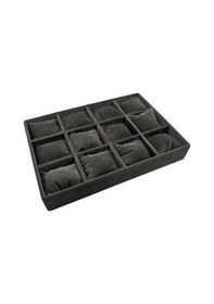 Resim Yerli Üretim Süet Kumaş Füme Renk 34/24 Cm Yastıklı Çekmece Içi Yastıklı Saat Ve Takı Kutusu Çok Renkli 