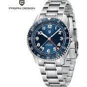 Resim Pagani Design Pd-1784 Erkek Saati Otomatik Gmt Paslanmaz Çelik Kayışlı Japon Nh34a Hareket Safir Cam Su Geçirmez Mavi 