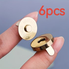 Resim 6 Adet Altın Manyetik Çıtçıt Düğme, 14mm Çapında, Çantalar & El İşleri için Güçlü Görünmez Bağlantı Elemanları, Dikiş & Örgü Malzemeleri, Dikiş Düğmeleri 