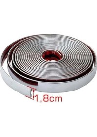 Resim NKT GROUP 18 mm 3D Dekoratif Krom Nikelaj Şerit Çıta Panjur Kalın Şerit 3 Metre 