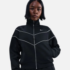 Resim Nike Sportswear Windrunner Tam Boy Fermuarlı Kadın Siyah Ceket | HJ0975-010 