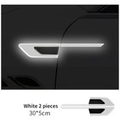 Resim Beyaz 2 Adet/takım Araba Yansıtıcı Oto Kamyon Güvenlik Uyarı Bandı Araba Kapı Koruyucu Tampon Anti-çarpışma Şeritleri Güvenli Reflektör 