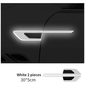 Resim Beyaz 2 Adet/takım Araba Yansıtıcı Oto Kamyon Güvenlik Uyarı Bandı Araba Kapı Koruyucu Tampon Anti-çarpışma Şeritleri Güvenli Reflektör 