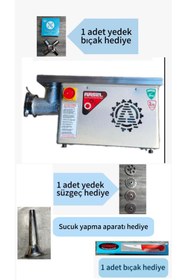 Resim Arsel 12 No Şanzımanlı Et Kıyma Makinesi(1 YEDEK BIÇAK, 1 YEDEK SÜZGEÇ,SUCUK APARATI,ET BIÇAĞI HEDİYE) 