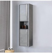Resim Denko Matia 35 Cm Mdf Retro Gümüş Banyo Boy Dolabı Gümüş 