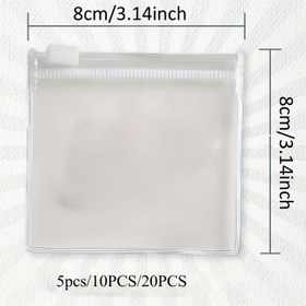 Resim 5 adet/10 adet/20 adet Şeffaf PVC Depolama Çantaları - Takılar, Küçük Eşyalar, Seyahat Gereçleri için Tekrar Kullanılabilir Fermuarlı Torbalar - Elde Yıkanabilir, Taşınabilir Düzenleyici Çantalar, Seyahat Düzenleyici|Fermuarlı Depolama|Dayanıklı Plastik 