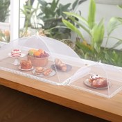 Resim Büyük Beyaz Ağ Alın Kapak Çadırı - Dayanıklı, Katlanabilir ve Yıkanabilir, Piknikler, Barbeküler ve Partiler için Mükemmel, Uçları Korur, Piknik Temelleri|Siyahı Alın Kapak|Kolay Saklama Kapak, Piknik Kapak Çadırı 