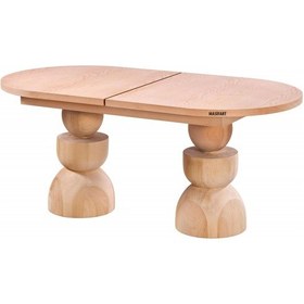 Resim Masifart Bethany 160 Lık Oval Kupa Açılır Masa Cilasız Ham Ham 