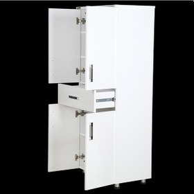 Resim Çok Amaçlı Dolap Model Hard Parlak BEYAZ Suntalem 4Raf 1Çekmece 180 El Yapım Beyaz 