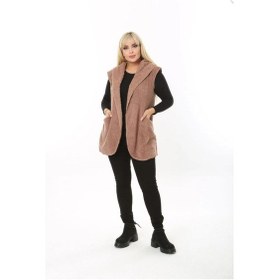 Resim Kısmet Sepeti Kadın Peluş Welsoft Kapüşonlu Vizon Yelek Vizon 