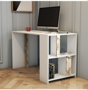 Resim Variant Variant Lima Çalışma Masası - Beyaz / Beyaz Mermer 