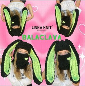 Resim linka El yapımı Tavşan kulaklı Kar Maskesi, Kışlık Balaclava, Tavşan Kulaklı Maske 