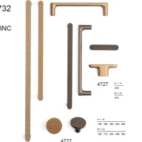 Resim System 4732 Modern Tırtıklı Kulp Koyu Bronz Saten Renk 192 mm (Iki Delik Arası Mesafe) 