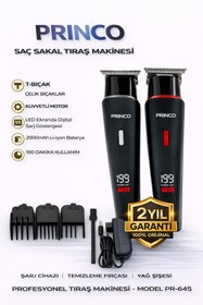Resim Princo ŞARJLI SAÇ SAKAL SİYAH DİJİTAL EKRAN TIRAŞ MAKİNASI PR-645 