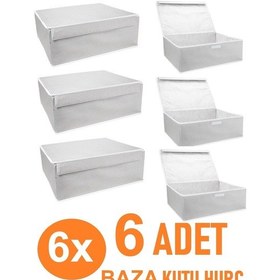 Resim Yegge 6 Adet Set Baza Ve Çekyat Tipi Kutu Duvarlı Kalın Hurç 50x40x19 Baza Altı Hurç Çok Amaçlı Kutu Hurç Yegge Baza 