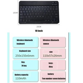 Resim corcishop Acer Iconia M10 10.1" Kılıf Uyumlu Standlı Kablosuz Bluetooth Klavye Mouse Set 