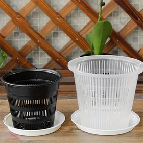Resim Phalaenopsis Orkide Kökü Kontrol Saksısı, Yeşil Bitkiler için Plastik Nefes Alabilir ve Çürümeye Karşı Dayanıklı Su Kültürü Vazosu, Fideler için Çiçek Saksıları 