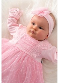 Resim Kız Bebek Mevlüt Elbisesi Gelinlik Fransız Dantelli Mevlit Takımı Bebek Mevlütlük Seti Stl6839 