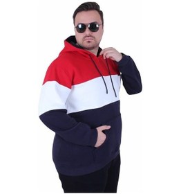 Resim Starbattal Büyük Beden Kapüşonlu 3ip Sweat Mg 25725 Kırmızı Kırmızı 