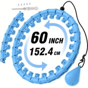 Resim Evde egzersiz için ayarlanabilir 152.4 cm uzunluğunda, 26 çıkarılabilir bağlantı halkalı DIY Pilates halkası, kadınlar ve yeni başlayanlar için ideal 