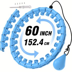 Resim Evde egzersiz için ayarlanabilir 152.4 cm uzunluğunda, 26 çıkarılabilir bağlantı halkalı DIY Pilates halkası, kadınlar ve yeni başlayanlar için ideal 
