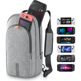 Resim Syntech Taşıma Çantası - Steam Deck OLED / Rog Ally x / Rog Xbox Ally x / Legion Go S / Nintendo Switch 2 / Ps Portal Uyumlu, Geniş Saklama Alanlı Konsol ve Aksesuar Seyahat Omuz Çantası - Gri 