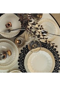 Resim Kütahya Porselen Bone Luz Form Yemek Takımı Platin Fıle 52 Parça 12 Kişilik Bnlzf52yt220 Çok Renkli 