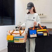 Resim EontheM Büyük Kapasiteli Moda Renk Bloklu Çapraz Vücut Egzersiz Çantası - Hafif, Dayanıklı Polyester Seyahat Çantası, Ayarlanabilir Omuz Askısı ile, Kısa Seyahatler ve Sevgililer Günü Hediyesi için İdeal, Seyahat Çantası 