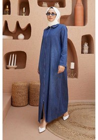 Resim Neways 6568-Fermuarlı Ferace Lacivert 