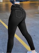 Resim Genel Markalar Kadın Yüksek Bel önden Düğmeli Dar Kesim Kot Pantolon 