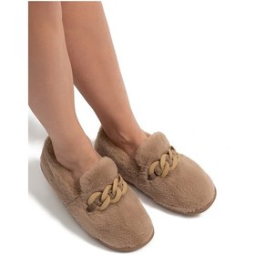 Resim Angel Kadın Peluş Ev Ayakkabısı Bej 37/41 Bej 