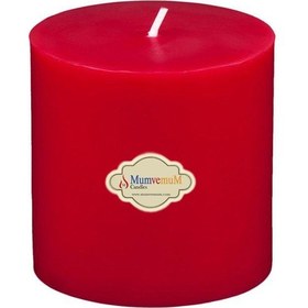 Resim 7x7 Kırmızı Silindir Mum Kirmızı 