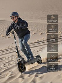 Resim Gt3 Max Elektrikli Scooter 75km 1000w %22 Eğim 25km Hız Oto Far Siyah 