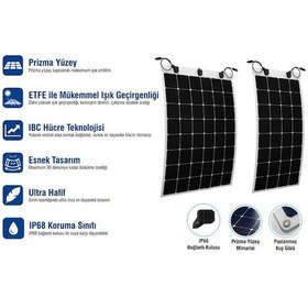 Resim 110 W Watt Esnek Flexible Güneş Paneli 