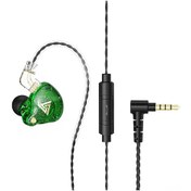 Resim Mufunye Qkz Ak6 Pro Dinamik Sürücü Kulak İçi Kulaklık 3.5mm Altın Kaplı Plug 2pin 0.75mm Çekilebilir Kablolu Mikrofonlu Line Kontrol Yeşil Zxn 