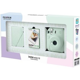 Resim Fujifilm Instax Mini 12 Fotoğraf Makinesi + 10'lu Film + 28'li Mini Albüm Yeşil 
