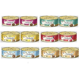 Resim Delizzia Karışık 12x80 Gr Konserve Kedi Maması 