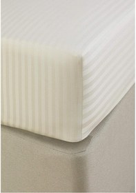 Resim %100 Pamuk Saten Lastikli Çarşaf Takımı Çizgili Çift Kişilik 