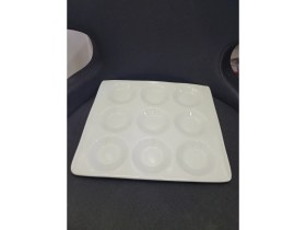 Resim Özbience Şık 27X29CM Beyaz Porselen Kahvaltılık ve Meze Sunum Tabakası 