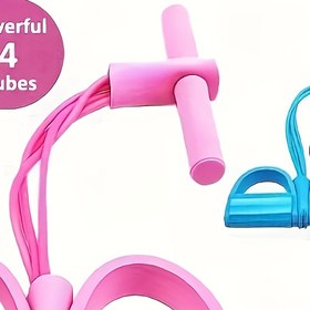 Resim 1 adet EVA Direnç Bantları Seti - 4 Tüp İstiflenebilir Hafif Gerilim Egzersiz Döngüleri Tam Vücut Antrenmanı, Karın Antrenörü, Kürek ve Fitness Ekipmanları için - Mavi, Mor, Pembe Renklerde Mevcut, Egzersiz Aksesuarları, Elastik Fitness Bantları, Tekli Ambalaj 