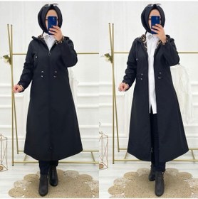 Resim Vibeys Collection Lacivert Içi Leopar Desenli Ve Kendinden Astarlı Su Geçirmez Kadın Trençkot. 