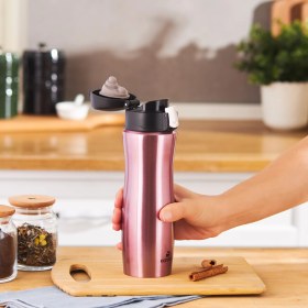 Resim Karaca Jüpiter Güvenlik Kilitli Sızdırmaz Kapaklı Paslanmaz Çelik Termos 500 ml Rosegold 