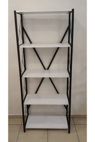 Resim MESİR PLASTİK Denk Metal Kitaplık 5 Raflı Dosya Dolabı Ofis Ev 