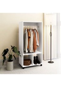 Resim Yori Giyinme Dolabı - Çok Amaçlı Dolap - Gardırop 60 Cm Beyaz 