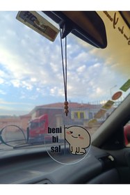 Resim NED MDF LAZER DEKARASYON Beni Bi Sal Yazılı Dikiz Aynası Süsü Araba Süsü Hediyelik Eşya 